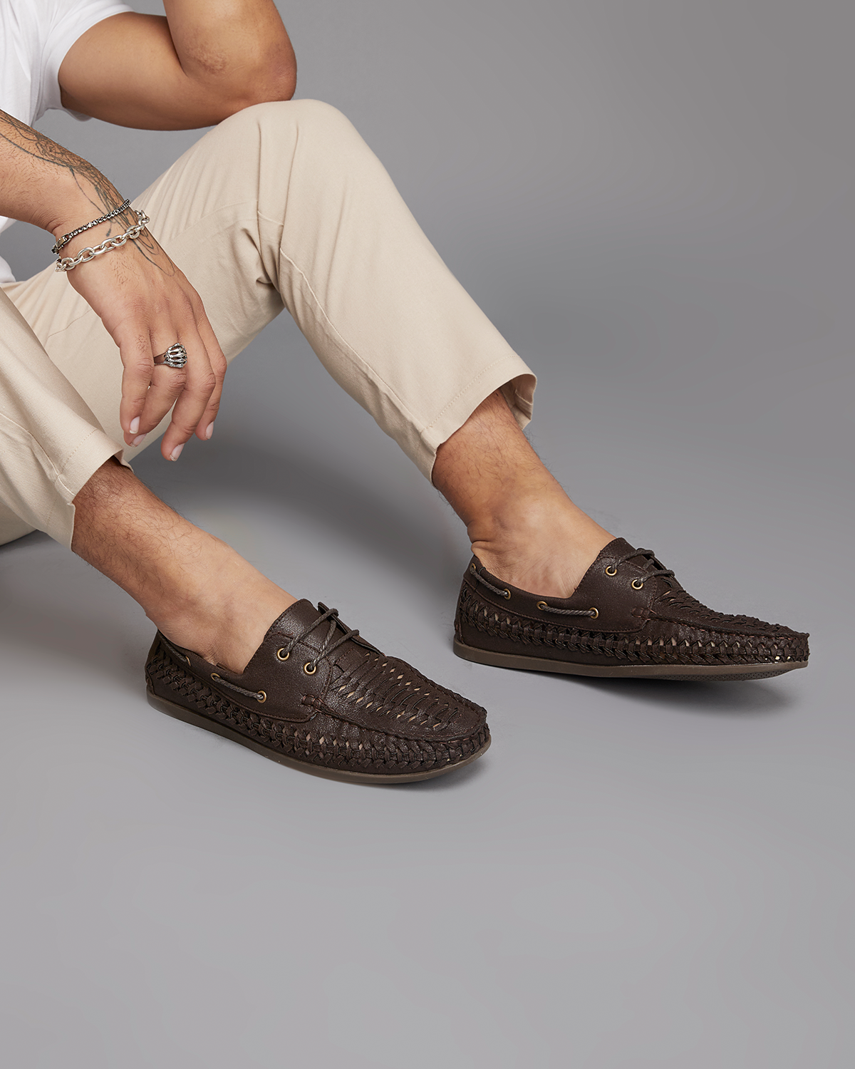 Uncut Shoes Perez Chocolate | Men's Huarache | Boat Shoe | Lace Up