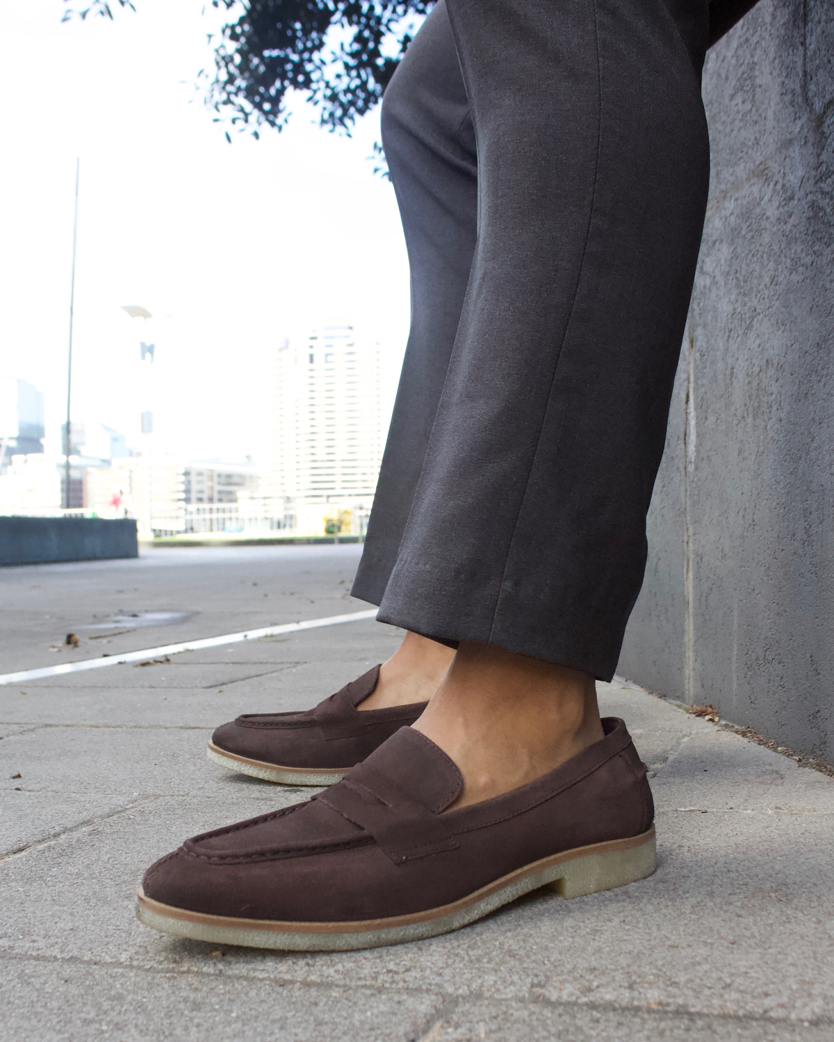 Uncut Shoes Essex Dark Brown | Men's Penny Loafer | Suede Leather | Slip On