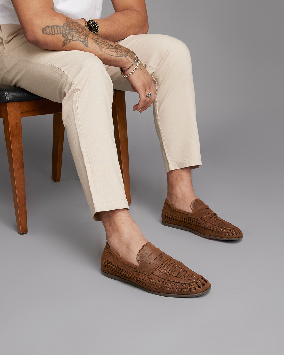 Uncut Shoes Miguel Tan | Men's Huarache | Loafer | Slip On | Woven 