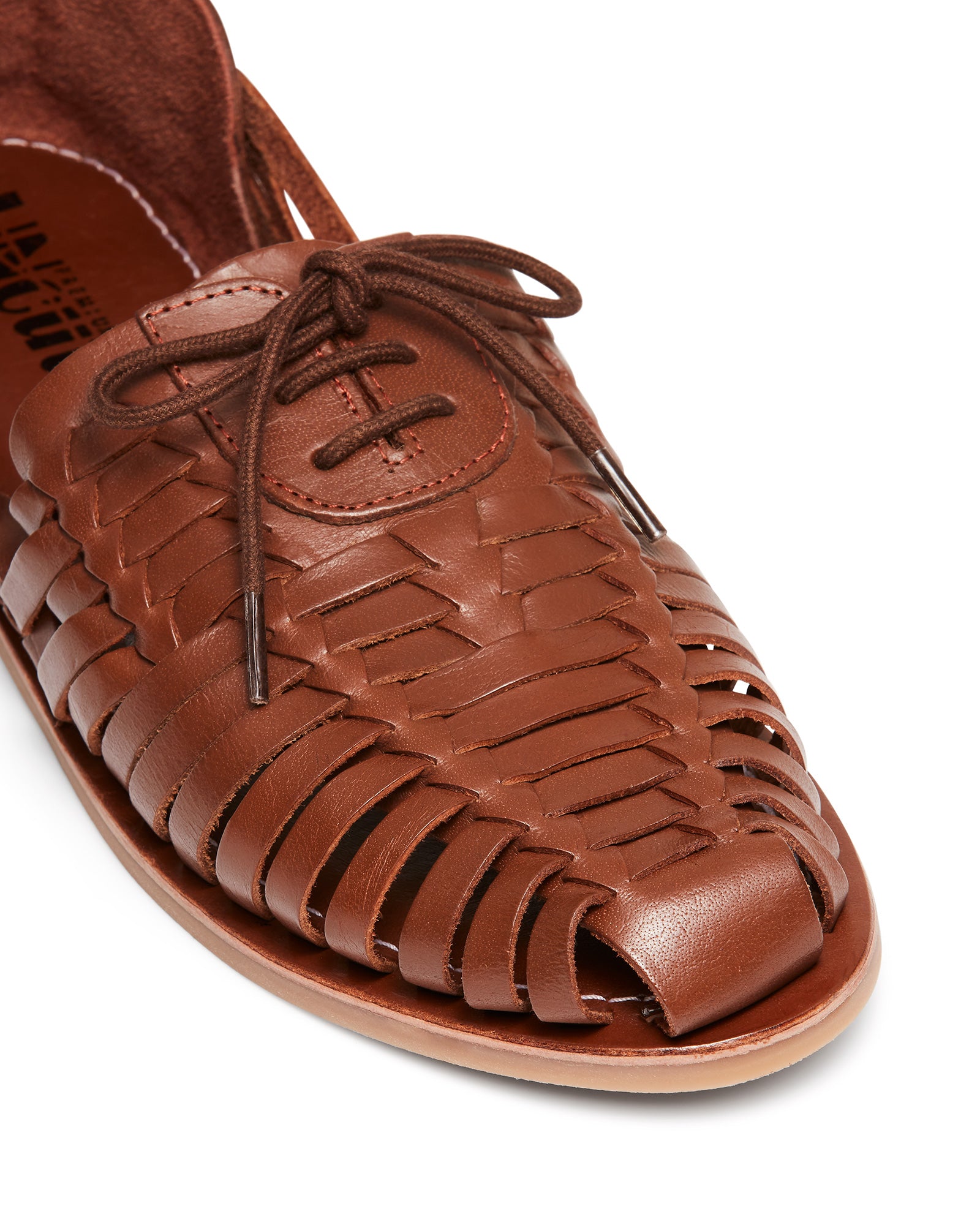 Womens ANA huarache sandal / Cream woven leather | Tops For Shoes